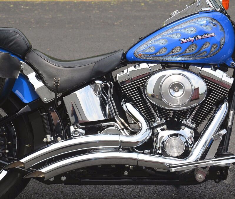 Attitude Inc, Razors Chrome Headers, Exhuast Kit, Big Radius Suit Harley Softail 1986-2017, Chrome, Heathields Attached, Kit