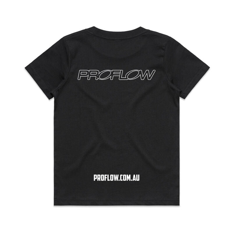 Proflow Logo T-Shirt, Cotton, Black, Youth Size 14, Each