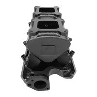 Proflow SuperMax EFI Intake Quad Manifold Kit, Fuel Rails, SB Ford 289-302W, Tunnel Ram, Fabricated Black, Dual 4150 Throttle Bodies, Silver Kit