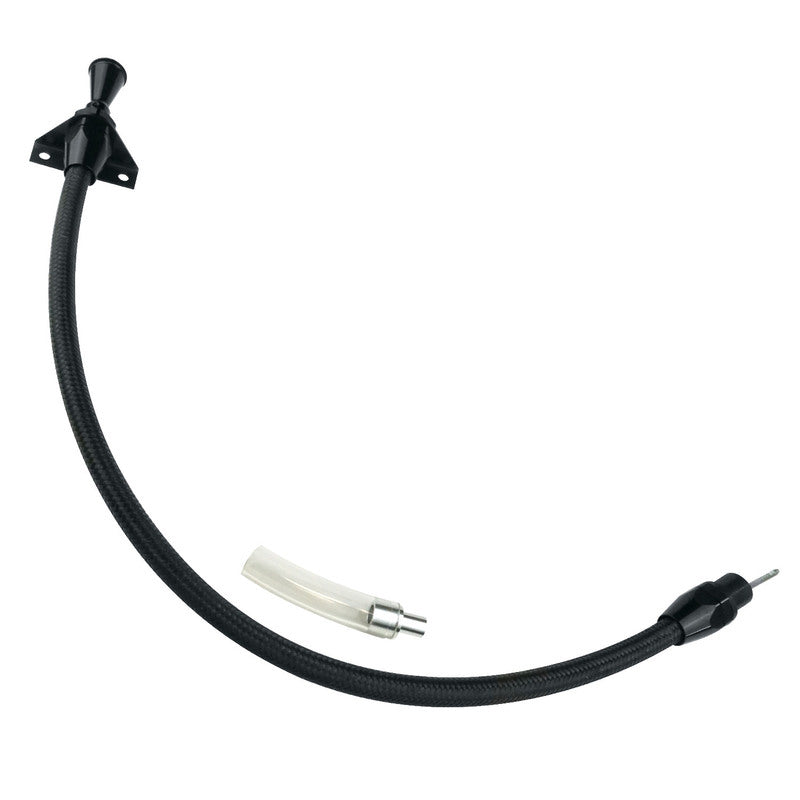Proflow Transmission Dipstick, Braided Stainless Black , Billet Handle,, Firewall Mount, For Chevrolet, Holden, Commodore LS 4L80E, Each