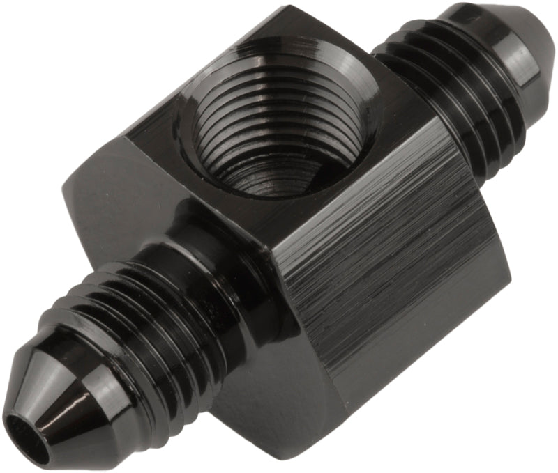Proflow Black Chrome Brake Flare Union adaptor-03AN, 1/8” NPT Port