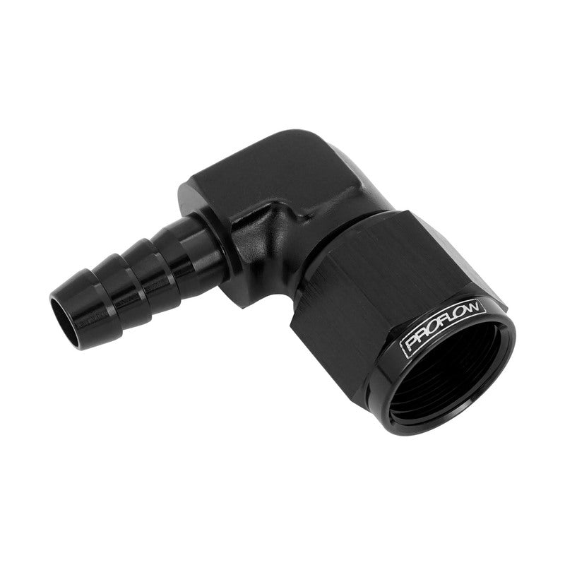 Proflow 5/16in. 90 Degree Barb Male Fitting To 06AN Female, Black