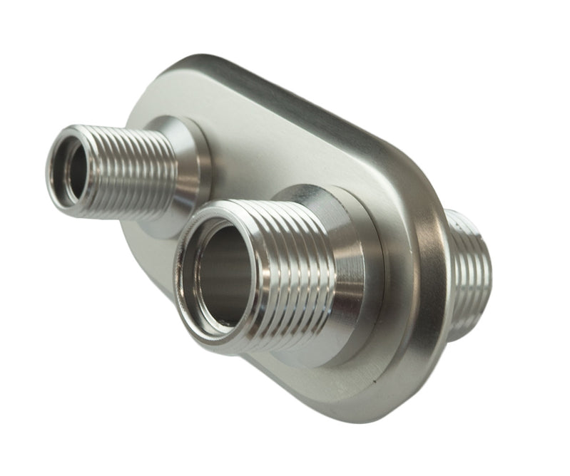 Proflow Firewall Bulkhead Aluminium 2 Port #6, #10 Inline, Polished