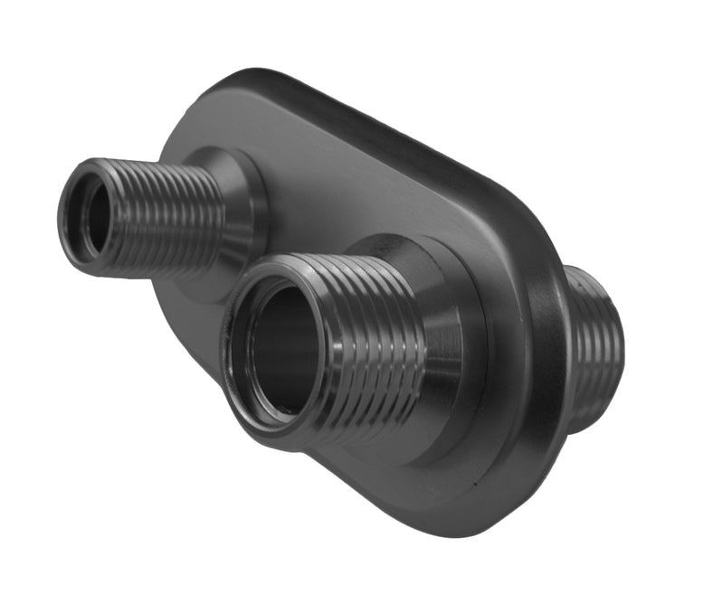 Proflow Firewall Bulkhead Aluminium 2 Port #6, #10 Inline, Black