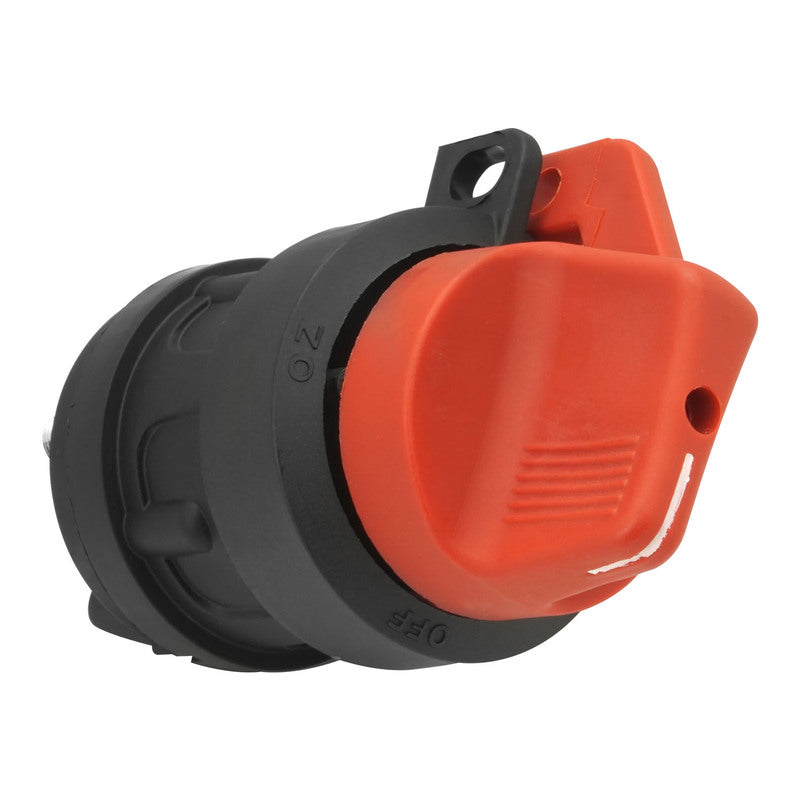Proflow The Big Round Battery Disconnect Switch, On-Off, Plastic, Red/Black Marine Style with lock hole, Single Battery, 12V, 300Amp