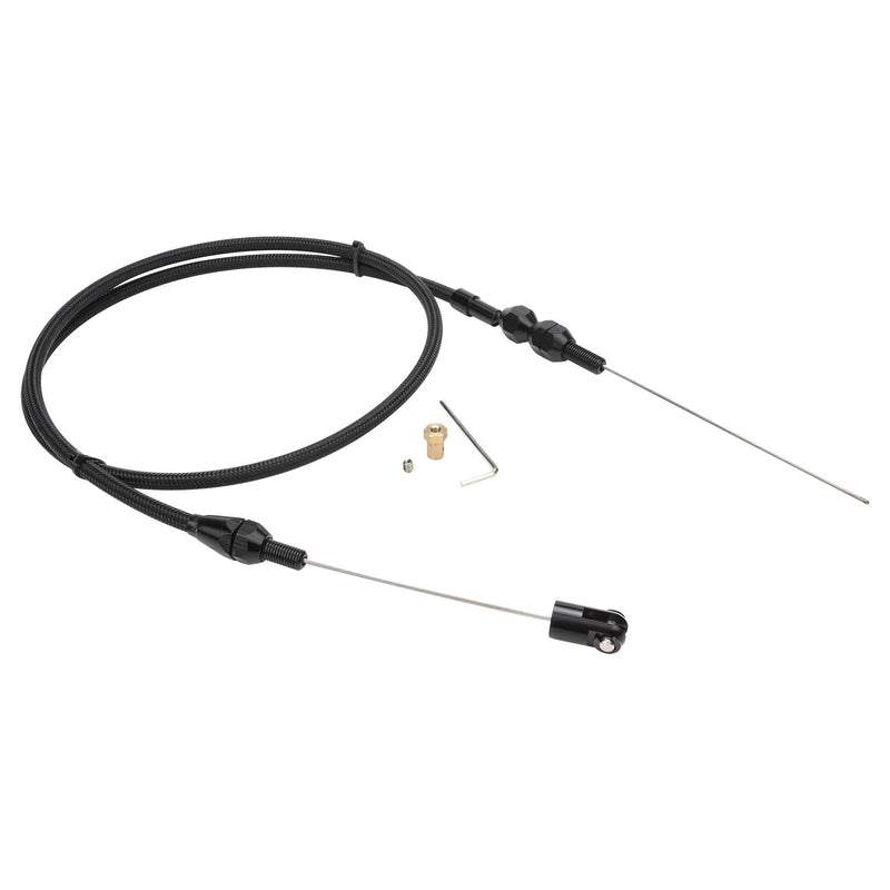 Proflow Throttle Cable, LS Chev,For Holden Commodore,Black Braided Stainless Wire, 36 in. Length