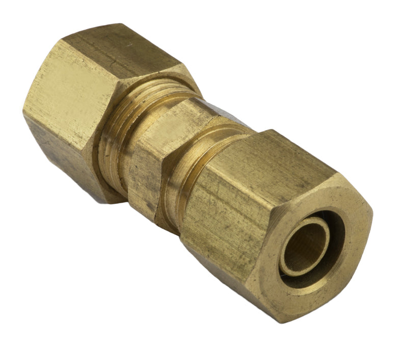 Proflow Fuel Line Connectors, Brass 3/8in. (10mm) Nylon to Pipe Or Pipe To Pipe Compression Joiner, Each