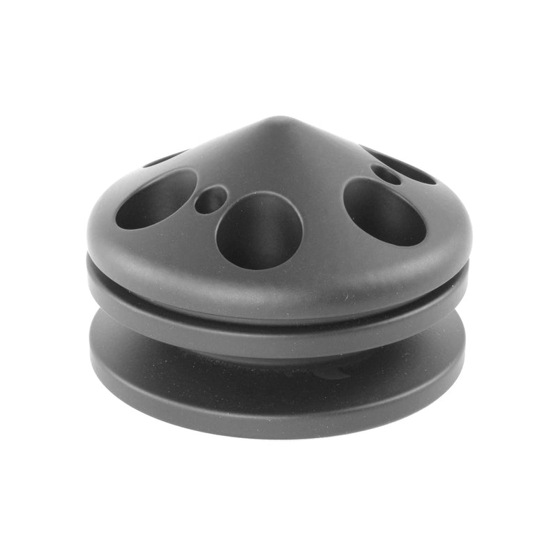 Proflow Pulley, V-Belt Alternator, Billet Aluminium Black Anodised, Single Groove with Cover, 71mm x 17mm Bore, Black Anodised