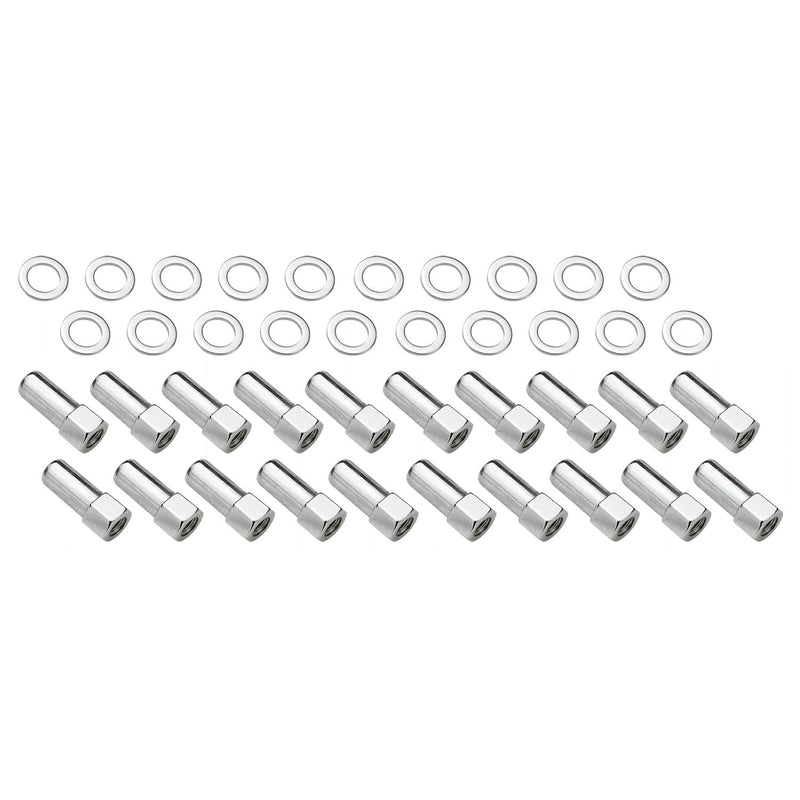 Wheel Lug Nut Kit, Chrome, Cragar, Weld, SST Open End Mag, Length, 1.91, 7/16, 1.380 inch Shank Set of 20