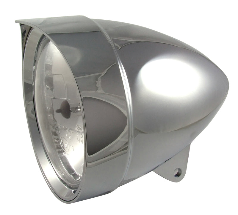 Harley Headlight assy 5-3/4' w/ tipping visor 216mm Long