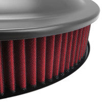 Proflow Air Filter Assembly, 14in. Diameter x 3in. Height, Race, Spun Aluminium, Black, 5-1/8 in. Recessed Base