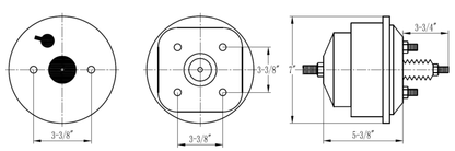 Proflow Power Brake Booster Universal 7in. Dual Diaphragm, Chrome