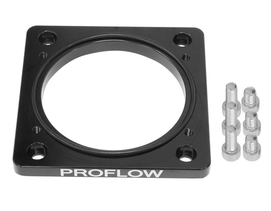 Proflow Throttle Body Adapter, LS LS Chev For Holden Commodore, Billet Aluminium, Natural, 100mm to 4bolt 102mm