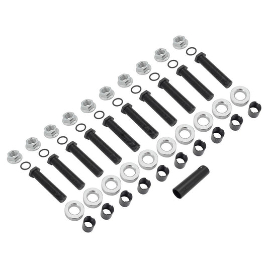 RTS Wheels Studs, Screw-In, 5/8 -18 in., 3 in. Length, Lug Nuts, Spacers, 0.435 in. Aluminum Washers, Wrench, Set of 10