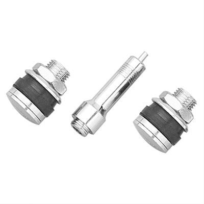 Street Pro Tyre Valve, Flush Mount No-Show, Suit Large Valve Hole (15mm), Chrome Valve Stem, Bolt-on, Set of 2