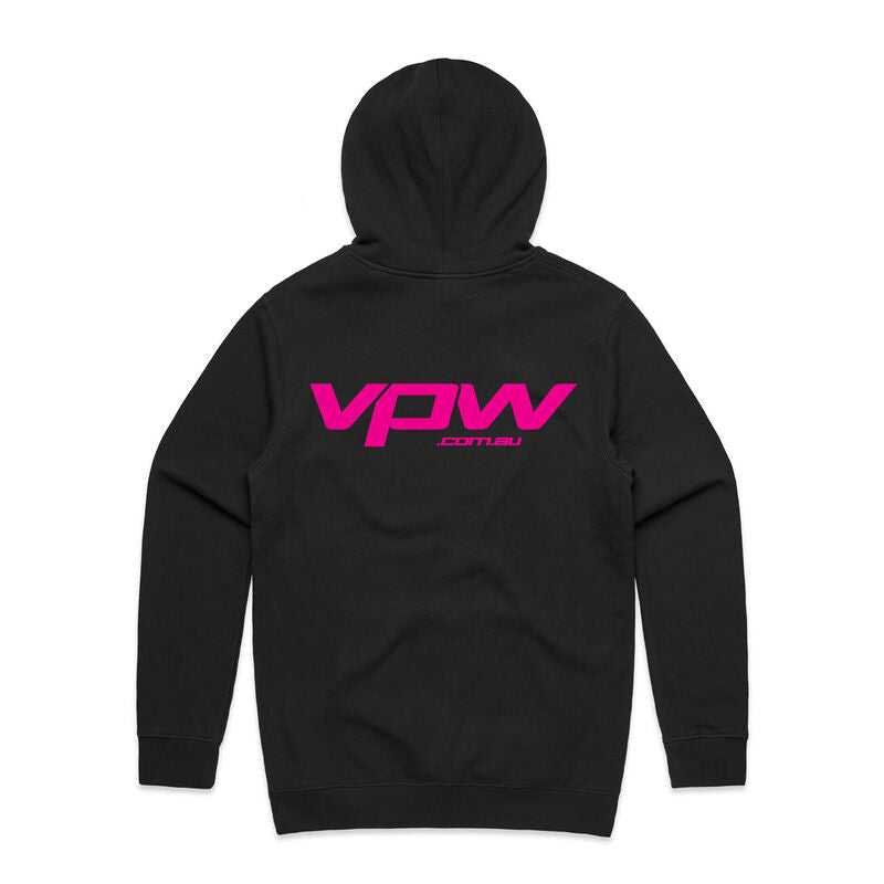 VPW Pink Logo Hooded Sweatshirt, Cotton, Polyester, Black, XXXL