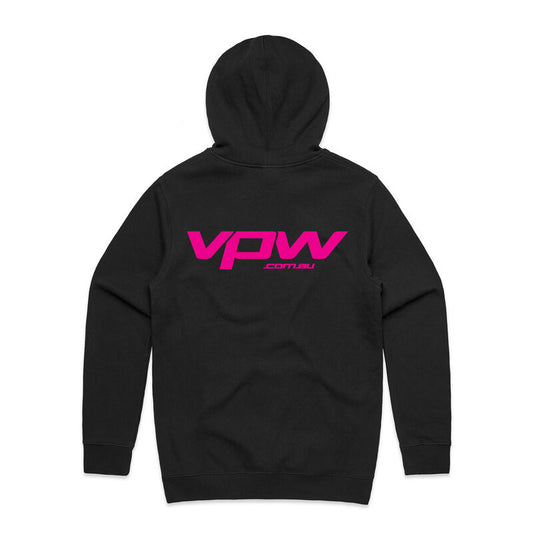 VPW Pink Logo Hooded Sweatshirt, Cotton, Polyester, Black, XXXL