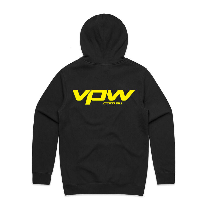 VPW Yellow Logo Hooded Sweatshirt, Cotton, Polyester, Black, XXXXL