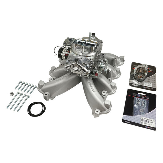 Intake Manifold & Carburettor Kit Sliver Series RPM AirMax, Single Plane, Street Brawler 750 Vac, Elec Choke,Carburettor, Chev For Holden LS3,L92