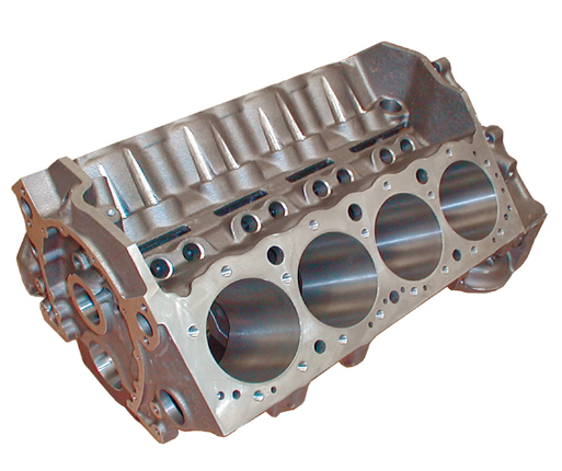 Warlord Engine Block, SB Chevrolet, 9.025, 4.125 in. Bore, 350 Nodular 4 Bolt Mains caps, 1 piece RMS, Each