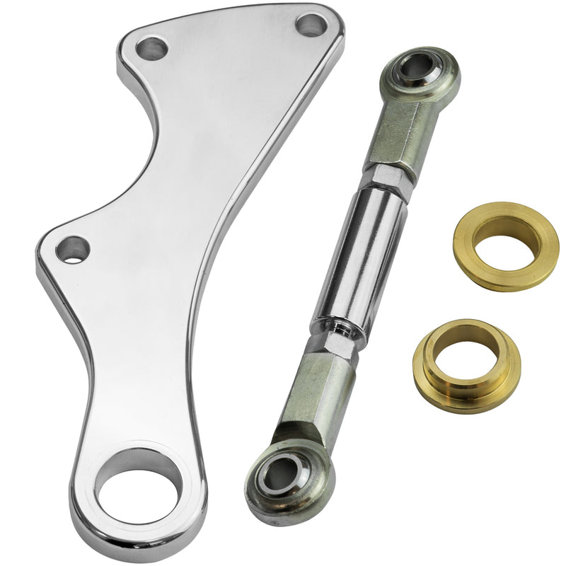 Attitude Inc Brake Caliper Bracket ,Pre-99 for Harley Aftermarket Springer front end, Chrome,Each