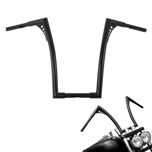 Attitude Inc Bonanza Handlebar, Black Powder Coat 16 Inc , 1-1/4 in. Ape Hangers, For Harley Softail Sportster Fat Boy Dyna