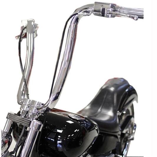 Attitude Inc Beefy Ape Handlebar, Chrome, 14 in. Rise 1-1/4 in., For Harley Sporster ,Softail Custom, Each