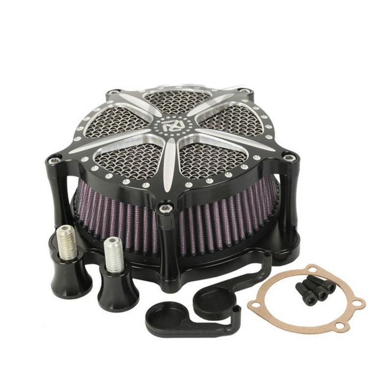 Attitude Inc Air Filter Assembly ,Billet Aluminium Machined  Black ,EFI, For Harley Softail Custom ,Kit