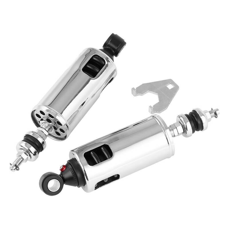 Attitude Inc Shocks, Heavy Duty Rear Premium Shocks Suspension, Chrome Adjustable, For Harley Softail 2000-2017