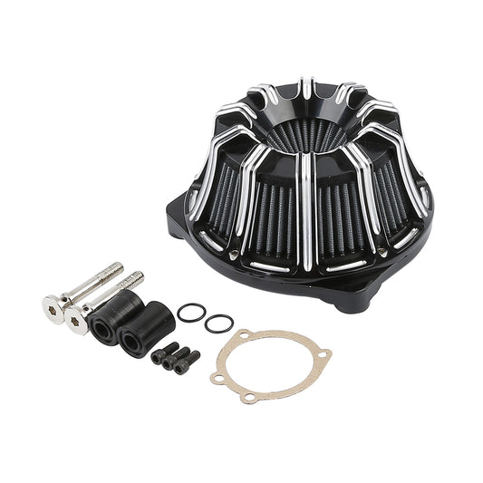 Attitude Inc Air Filter Assembly ,Billet Aluminium Deep Cut Machined, Black ,EFI, For Harley Touring Electra Street Glide ,Kit