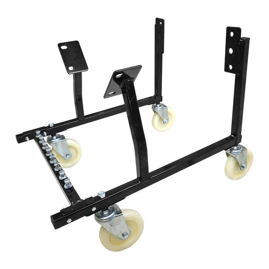 Proflow Engine Dolly Cradle, Heavy Duty, Black Powder coat, GM LS with Heavy Duty 5 '' Nylon White Wheels, Kit
