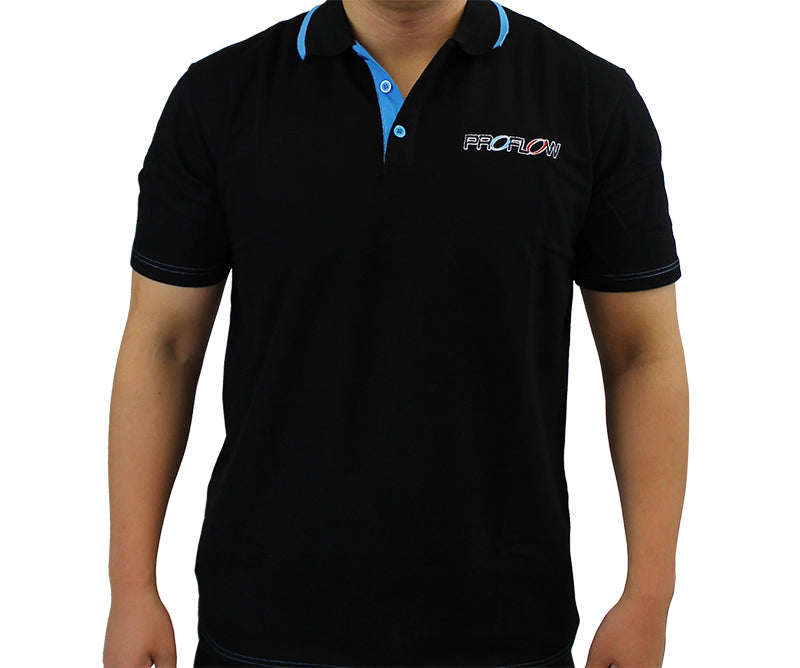 Proflow CORPERATE POLO BLACK/BLUE Medium