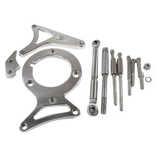 Proflow Alternator & Power Steer Bracket Kit Aluminium Polished SB For Ford 79-on