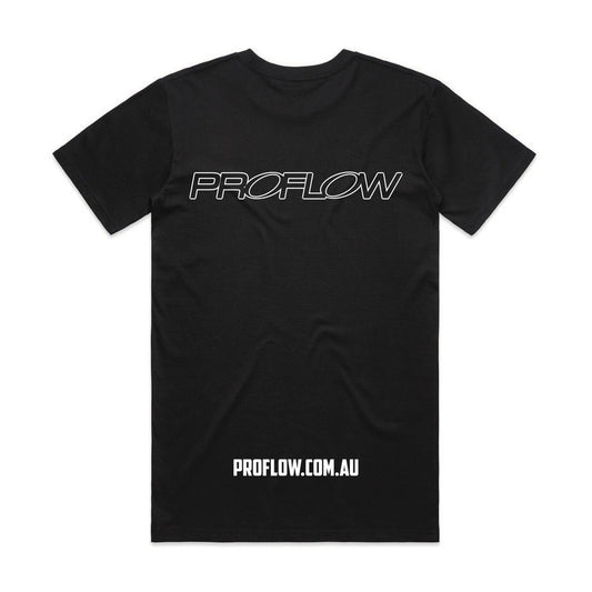 Proflow Logo T-Shirt, Cotton, Black, Men's Large, Each