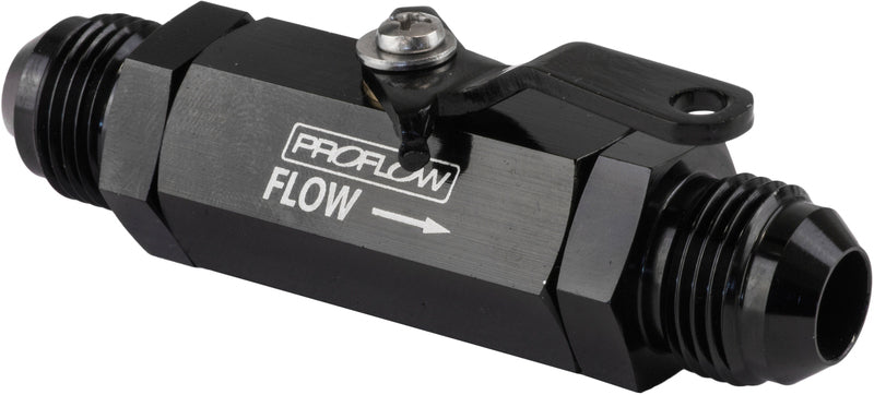 Proflow Valve, Shut-Off, Aluminium, Black, -10 AN Male Threads, Each