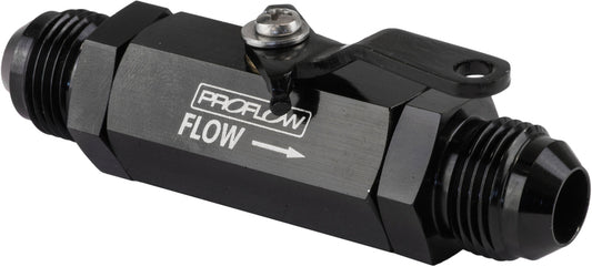 Proflow Valve, Shut-Off, Aluminium, Black, -12 AN Male Threads, Each