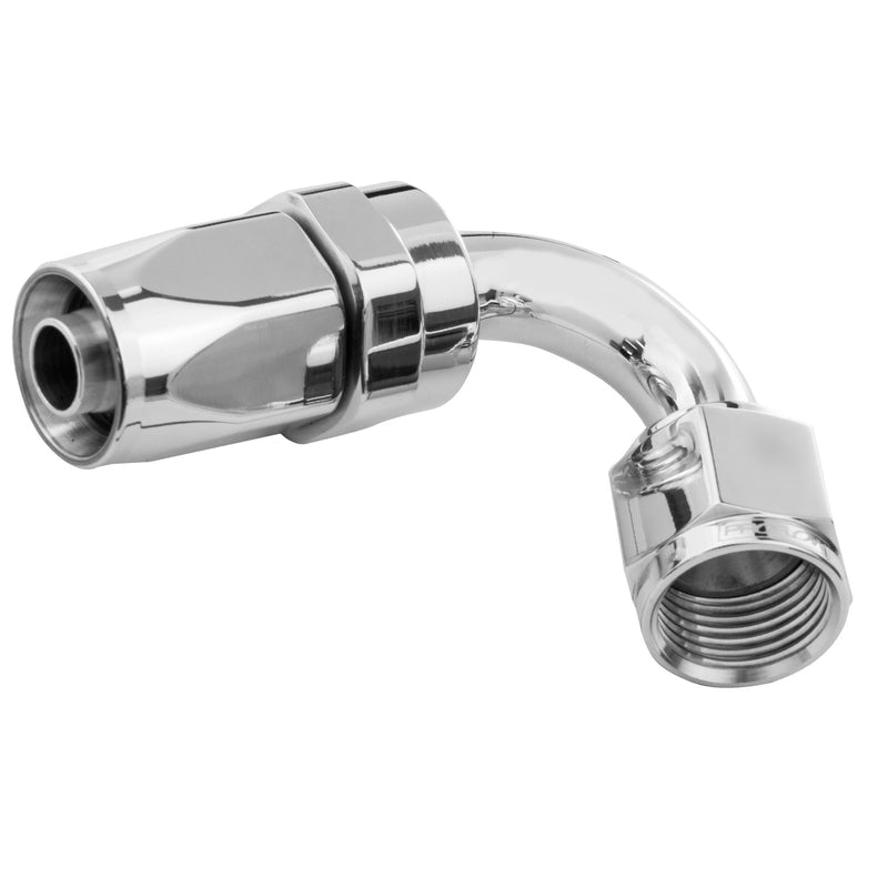 Proflow 120 Degree Hose End -10AN Hose to Female, Polished