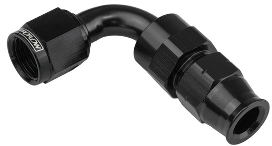 Proflow 1/2in. Tube 90 Degree To Female -08AN Hose End Tube Adaptor, Black