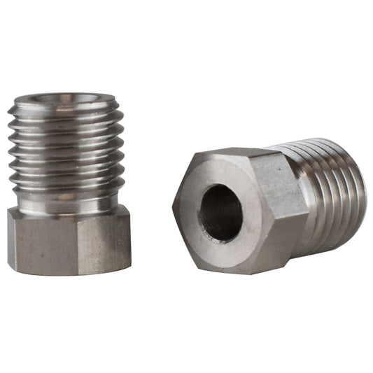 Proflow Brake Hard Line Tube Nut 7/16 x 20 Stainless, for 3/16 pipe, Qty 2