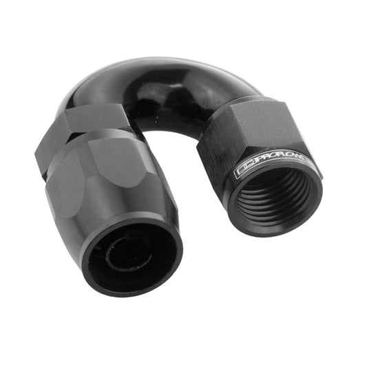 Proflow Fitting Hose End 180 Degree Full Flow -04AN, Black