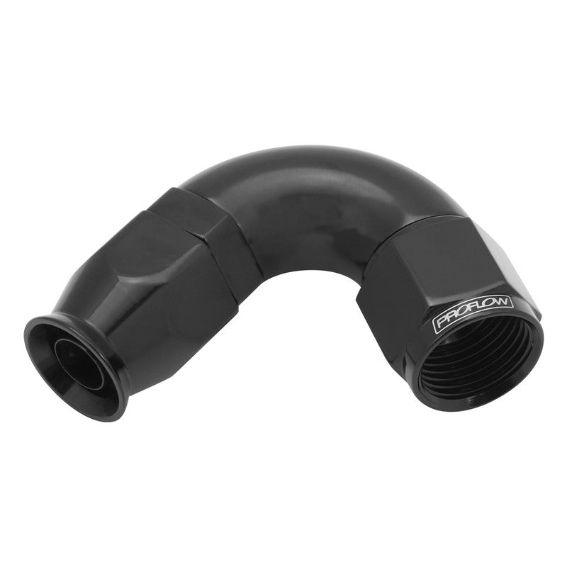 Proflow 120 Degree Fitting Hose End AN6 Suit PTFE Hose, Black