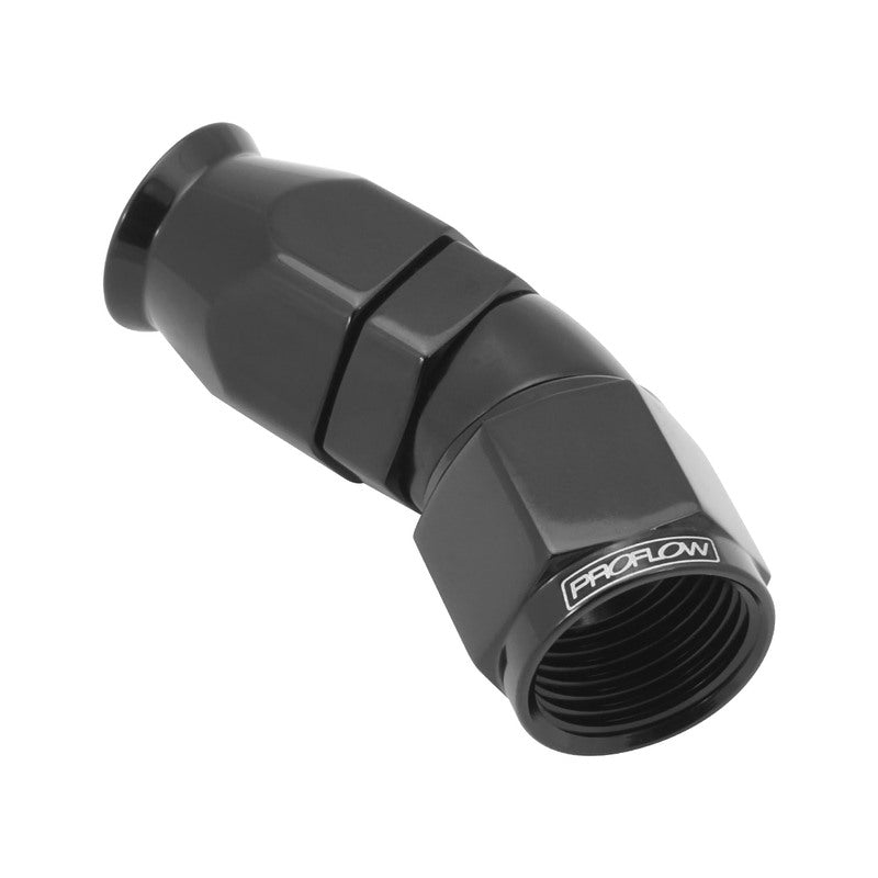 Proflow 30 Degree Fitting Hose End AN8 Suit PTFE Hose, Black