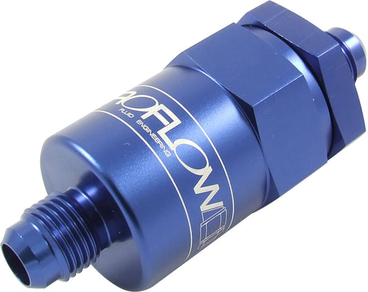 Proflow Billet Inline Aluminium Fuel Filter -06AN Blue 30 Micron