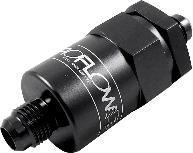 Proflow Billet Inline Aluminium Fuel Filter -06AN Black 30 Micron