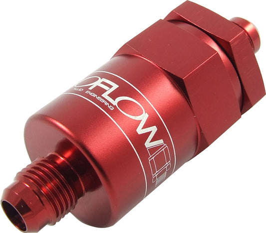 Proflow Billet Inline Aluminium Fuel Filter -06AN Red 30 Micron