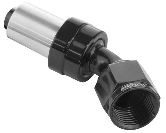 Proflow Crimp Hose End 45 Degree -06AN, Black