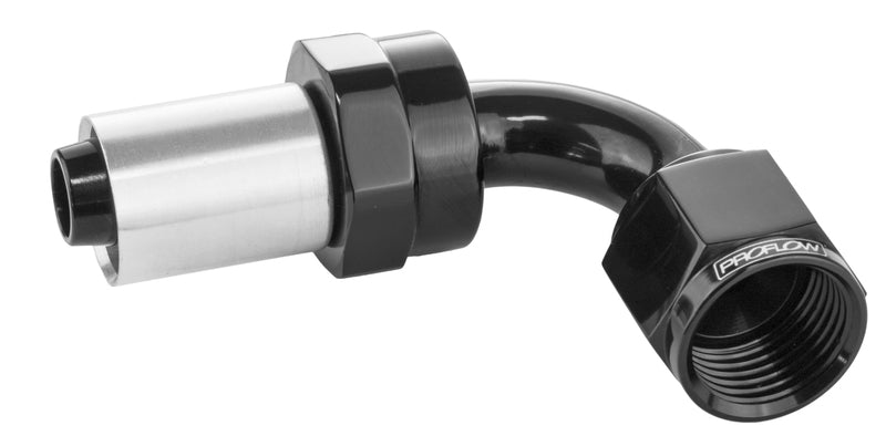 Proflow Crimp Hose End 90 Degree -08AN, Black