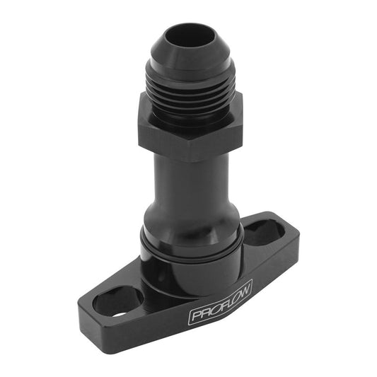 Proflow Adapter, Turbo Oil Drain, 70mm Long, 38-44mm GT Aluminium Adaptor, -08AN Female, Black