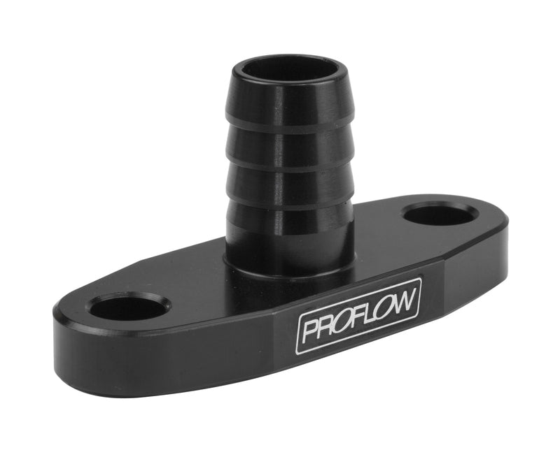 Proflow Adapter, Turbo Oil Drain, 52mm T3/T4 Aluminium Adaptor 5/8in. Barb Black