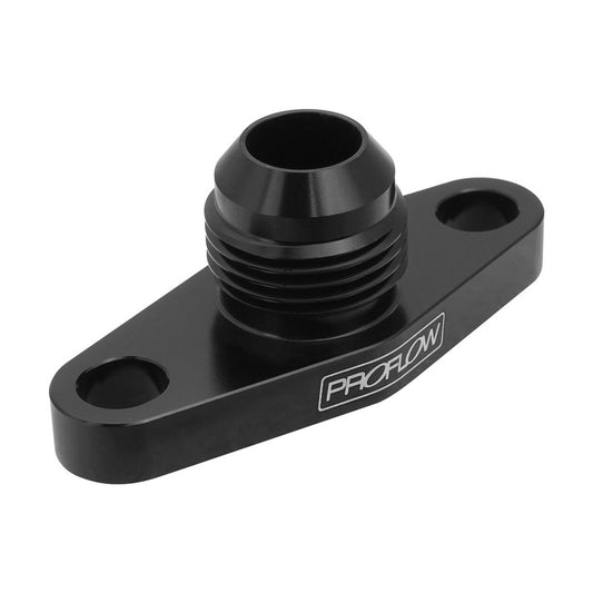 Proflow Adapter, Turbo Oil Drain, 50.8mm-52.4mm Aluminium Adaptor, -10AN Male, Black